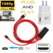 For iPhone 14 13 12 11 XR HDMI Mirroring AV Cable Phone to TV HDTV Adapter 1080P