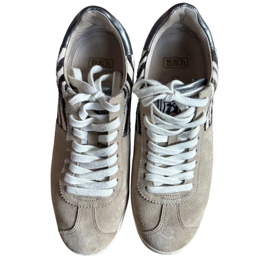 $198 ASH Guepard Tenis con Cuña Estampado de Cebra Pelo de Poni Gamuza Estrella Talla UE 37; US 7 Foto 4 de 4