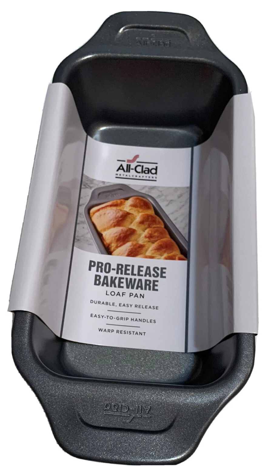 All-Clad Pro-Release Bakeware 1 lb Loaf Pan Sz 9"x4.5"x2.75" Gray Durable NWT