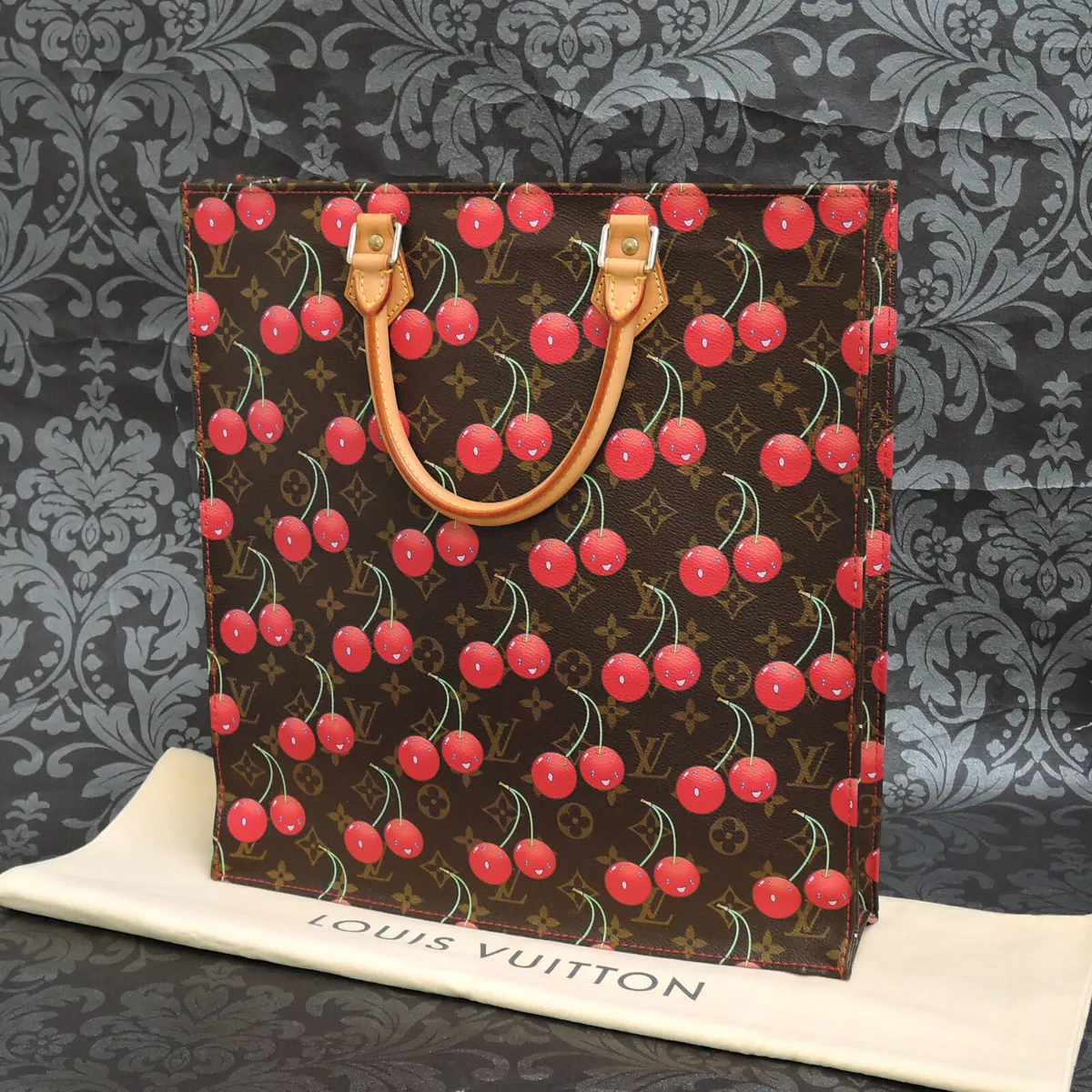 Louis Vuitton Monogram & Cherry Sac Plat Handle Bag