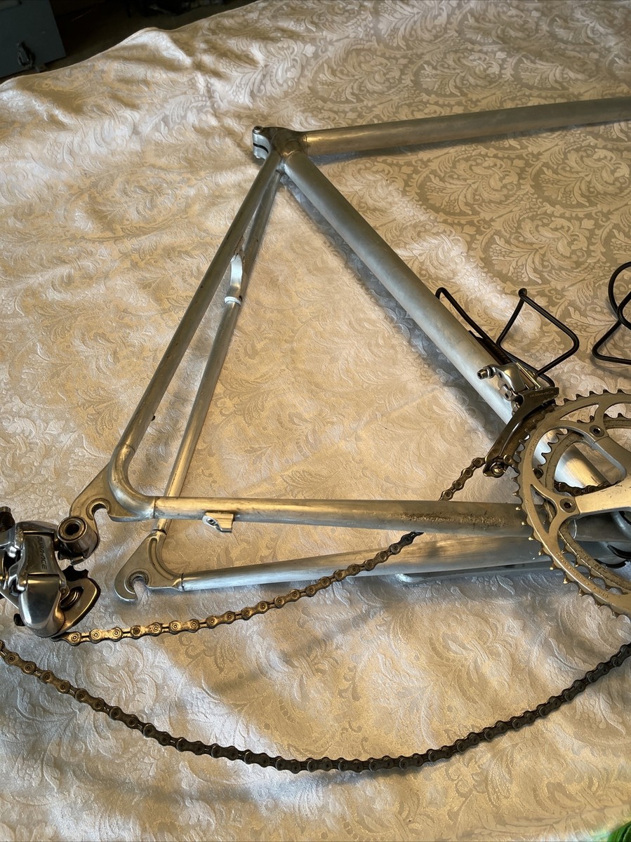 1990s unknown mfr road bike frame aluminum stripped