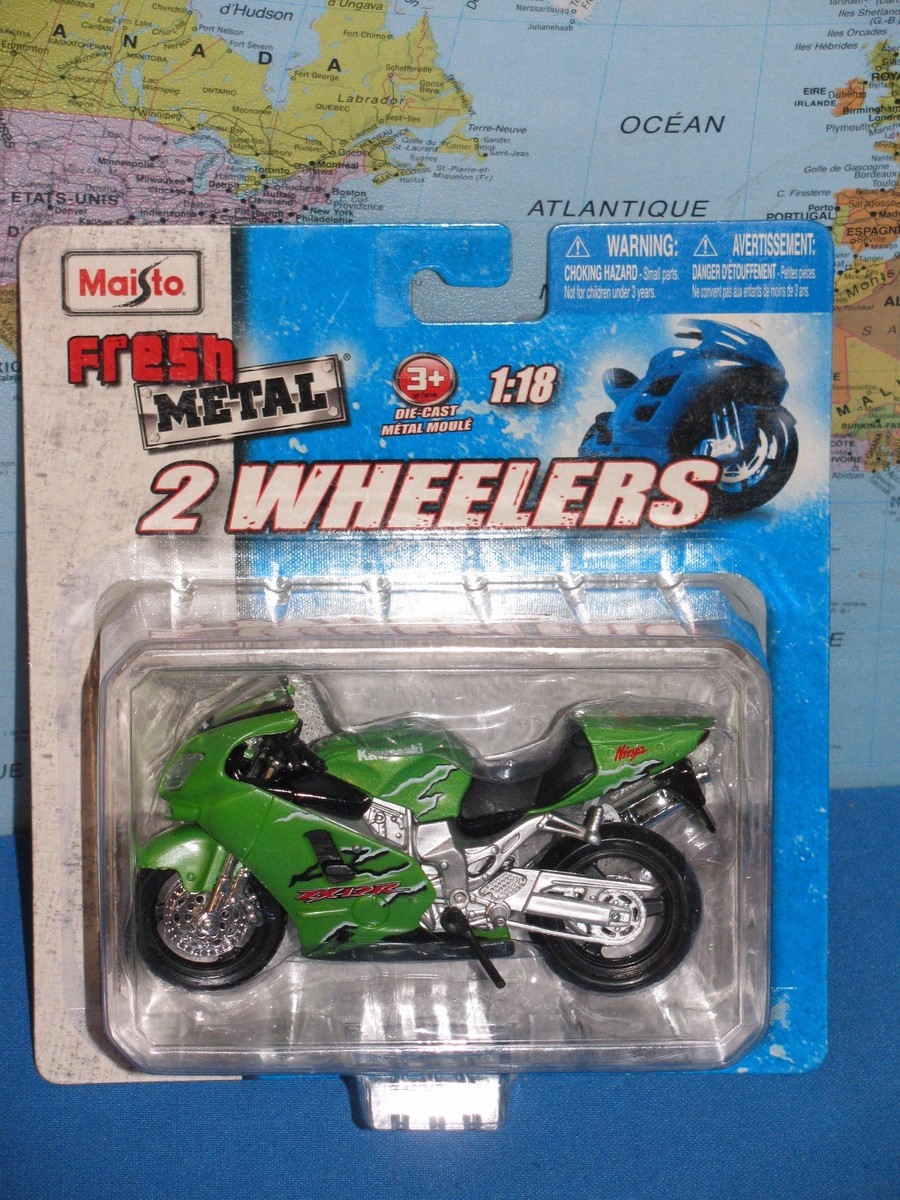 1/18 MAISTO FRESH METAL 2 WHEELERS MOTORCYCLES KAWASAKI ZX12R