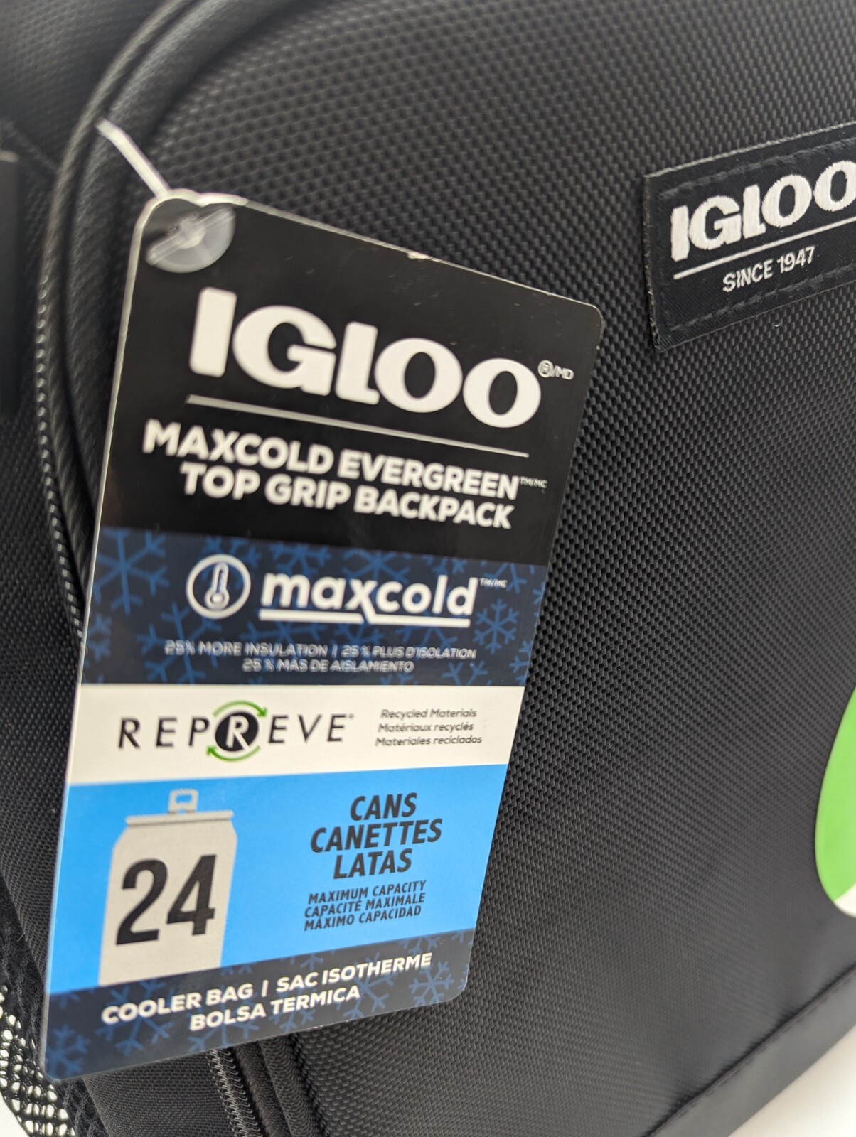 Igloo Top Grip Repreve EcoFriendly Maxcold Backpack CoolerBlack 24can eBay