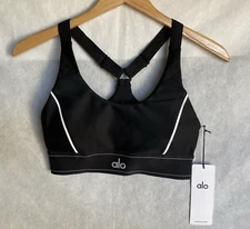 ALO Yoga Size M Black White Airlift Suit Up Sports Bra NWT