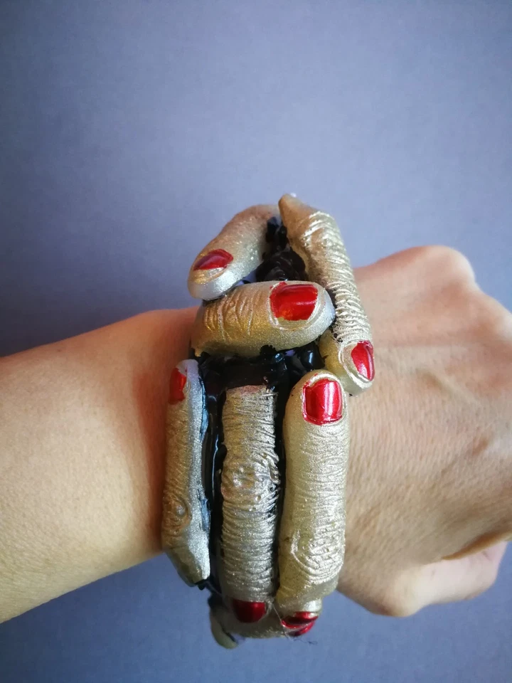 Brazalete Brazalete Joyería Mujer Artista Marca Brazalete Cinco Dedos Macabro Regalo Foto 4 de 4