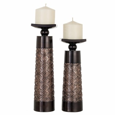 Dublin Decorative Candle Holder Set Of 2 Home Decor Pillar