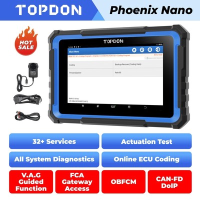TOPDON Phoenix Nano-E Bidirectional Car Diagnostic Scan Coding Diagnostic Tool