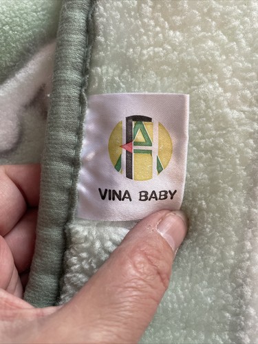 Baby Blanket Fleece Soft 40x54” Sail Boat Fish Ocean Stars Light Green Yellow - Picture 7 of 8
