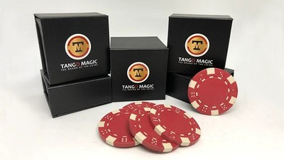 Expanded Shell Poker Chip Red plus 4 Regular Chips  By Tango Magic