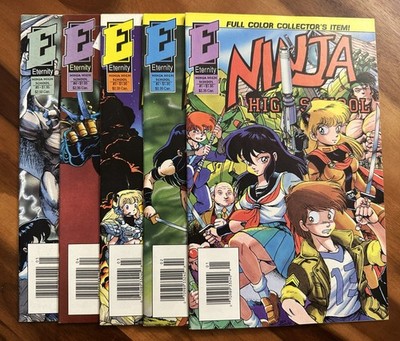 Ninja High School In Color #1-5 (1992) Eternity High Grade All Newsstand Copies!