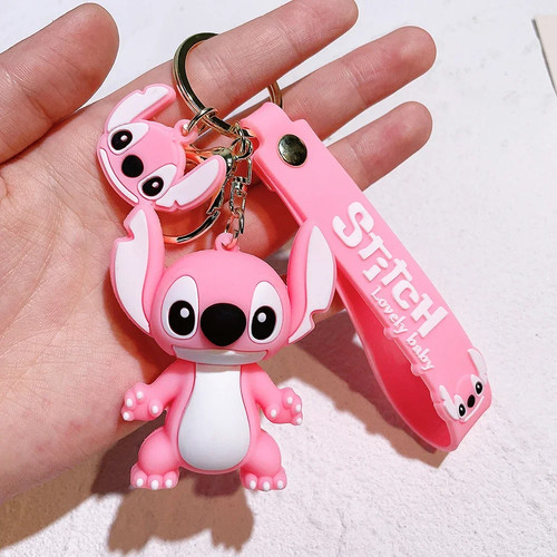 Lilo & Stitch Anime Keychain | Sweet Pink Pendant Toy Keyring for Kids - Picture 4 of 15