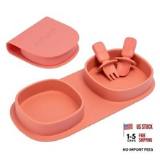 Silicone Foldable Novelty Dinner Plates, Baby Plates Watermelon No-Suction