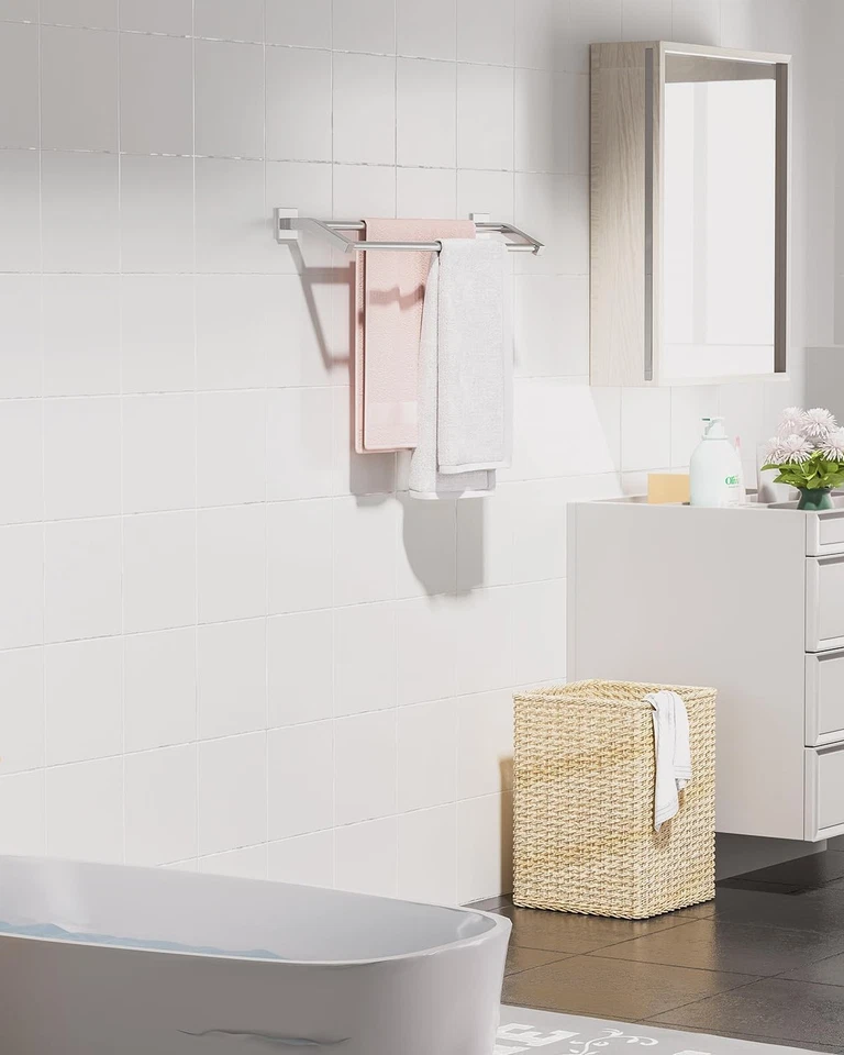 Toalleras dobles para baño soporte de pared SUS304 acero inoxidable Foto 4 de 4