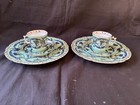 Antique Royal Vienna Style Demitasse Set 2 Trio Hand Painted Porcelain