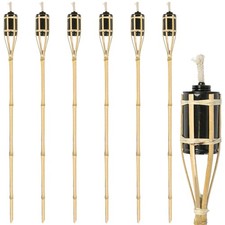 Bamboo Garden Torches - 114cm - Natural - Pack of 6