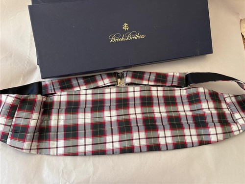 Brooks Brothers Silk Plaid Cummerbund Size Large / X Large in Box