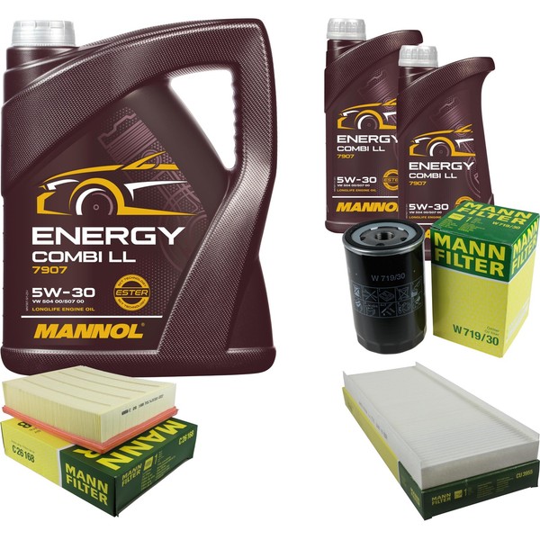 Inspektionspaket 7L Mannol Energy 5W-30 FüR Audi A4 1.6 1.8 VW Passat Variant-image
