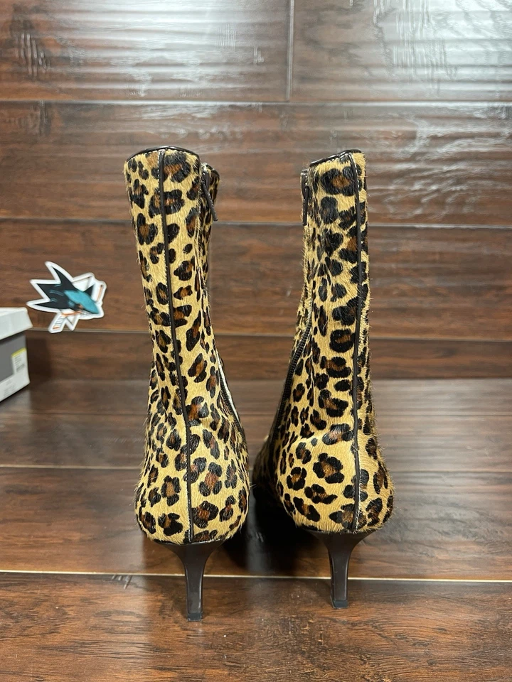 Botines Ann Marino Estampado de Leopardo Media Pantorrilla Punta Punta Estrella Para Mujer’s 6.5 Foto 3 de 4