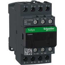1PC SCHNEIDER ELECTRIC LC1DT25BD Contactor LC1D, Resistive Load, 24 VDC, 25A, 4