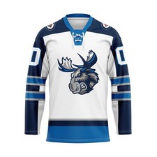 Manitoba Moose Personalized 2025/26 White Lace Hockey Shirt Fan Gear