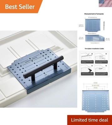 Cabinet Hardware Installation Template Set - Black Zinc Knobs and Pulls, 3 Si...