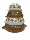 Set of 4 Vintage Pyrex Early American Cinderella Nesting Bowls 441 442 443&444
