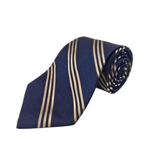 Brooks Brothers 346 Rep Tie Mens Silk Navy Blue Gold Diagonal Stripe Made in USA