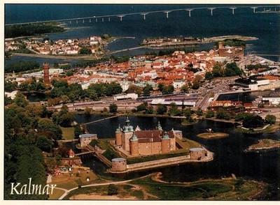 Kalmar Sweden Fliegeraufnahme mit Schloss