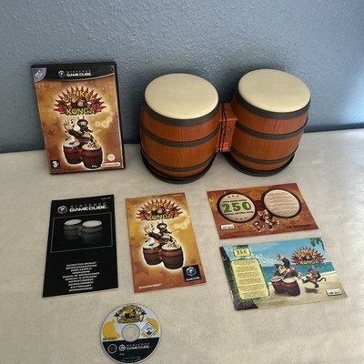 Offizieller Nintendo GameCube Donkey Konga Bongo Schlagzeug Controller & Spielepaket PAL