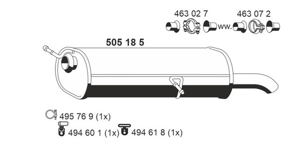 Ernst EndschalldäMpfer NachschalldäMpfer 505185 FüR CitroËN Peugeot 307 3A Hdi 1-image