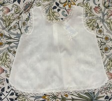 Vintage HER MAJESTY Baby Girls Infant WHITE FULL SLIP Embroidery Lace SZ 9M