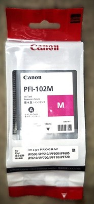 Genuine Canon PFI-102M 0897B001 Magenta Ink Cartridge EXP Sep 2022 imagePROGRAF