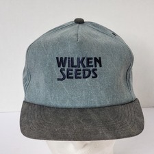 Vintage Wilken Seeds Denim Snapback Hat K-Products Made In USA