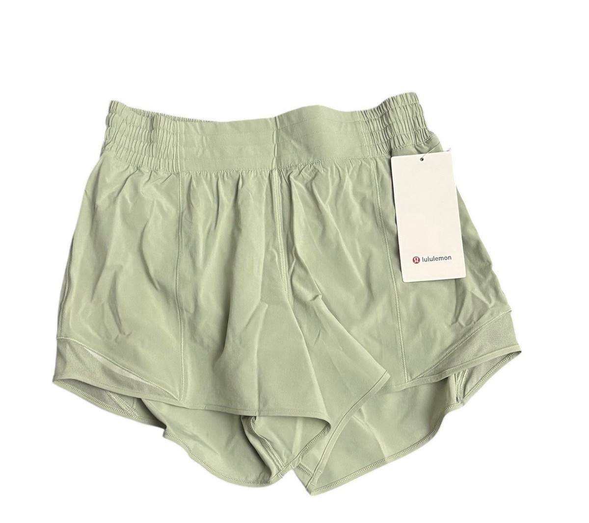Lululemon Women's Hotty Hot HR Shorts 4” Lined FOG GREEN (FOGN) SZ
