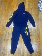 Polo Sport Sweatsuit Blue Yellow Print Size M Ralph Lauren READ DESCRIPTION
