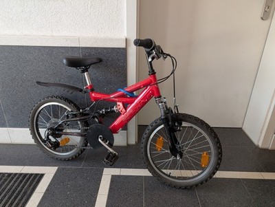 Galano Kinderfahrrad 18 Zoll Kinderrad Rot V Brake Getriebe Full Suspension MTB