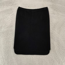 Eileen Fisher Skirt Womens Petite Medium Black Merino Wool Pencil Knee Length