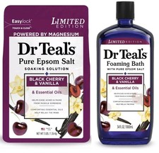 Dr Teal's LIMITED EDITION Black Cherry  Vanilla Epsom Salt Soak  Foaming Bath