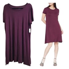 Amazon Essentials T-Shirt Dress Swing Women's Burgundy Jersey Soft Viscose XL