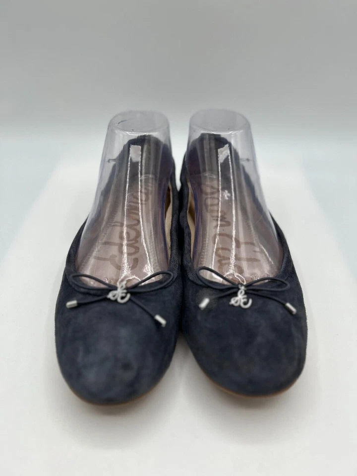 Zapatos planos de ballet Sam Edelman Felicia para mujer talla 9 gamuza negra H8794F1500 Foto 2 de 4