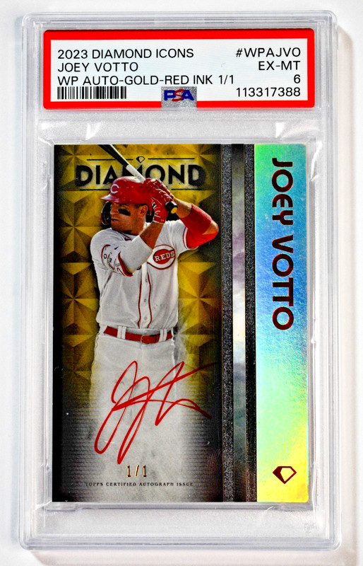 2023 Topps Diamond Icons Joey Votto Auto Gold Red Ink 1/1 PSA 6 EX-MT Reds