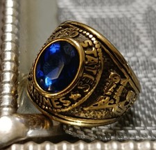 ANELLO MILITARE MARINES STATI UNITI IWO JIMA 1945 TUN TAVERN 1775 ACCIAIO