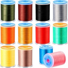 12 Roll Fly Tying Kit - 12 Color Thread, Elastic Wire, Nylon Materials for We...