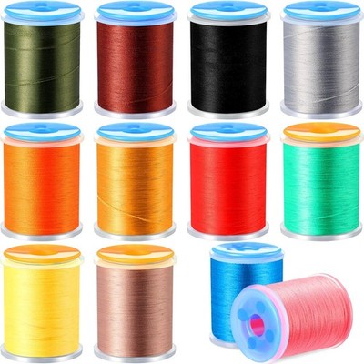 12 Roll Fly Tying Kit - 12 Color Thread, Elastic Wire, Nylon Materials for We...