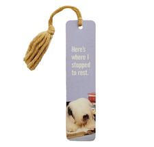 Vintage 70s sheepdog Sheep Dog Bookmark rest Tassel 1978 Antioch Bookplate H-216