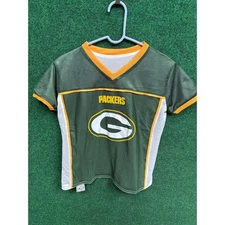 Youth Green Bay Packers NFL Reversible Green & White Flag Football Jersey Large