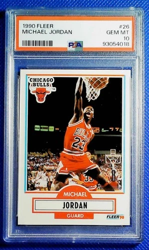 Michael Jordan 1990 Fleer PSA 10 Gem Mint Basketball Card Chicago Bulls
