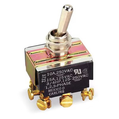 Carling Technologies Hm254-73 Toggle Switch, 3Pdt, 9 Connections, On/Off/On,