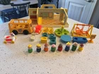 Vintage Fisher Price Little People Nursery School 929 Play Family Bus Swing Lot