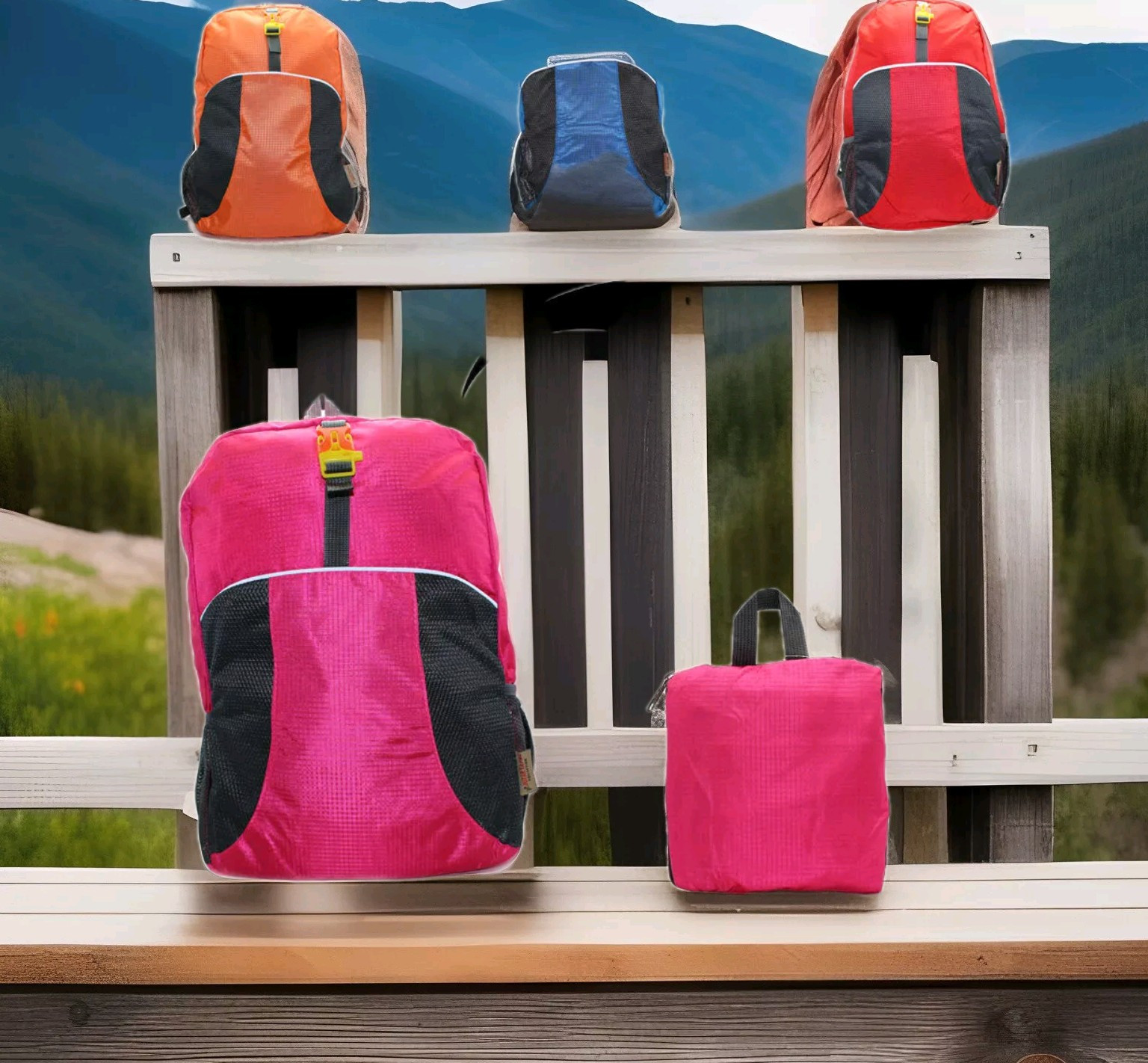 Mochila para Venta al Por Mayor Ligera Plegable Nylon Picnic Playa Piscina Fiesta Bolsa